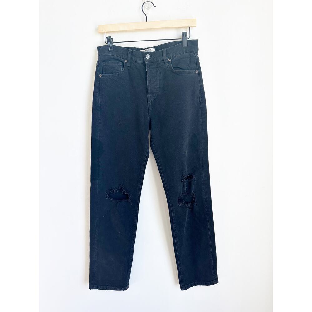 Free People We The Free Bren Boyfriend Jean Black 25 - Picture 2 of 6